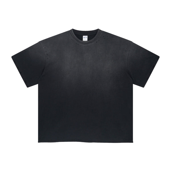 Women's Raw Edge Hem Distressed Tee 7.5oz-INNBLAC