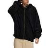 Ripped Double Slider Zip Hoodie-INNBLAC