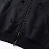 Women's Ripped Double Slider Zip Hoodie-INNBLAC