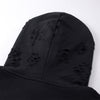 Women's Ripped Double Slider Zip Hoodie-INNBLAC