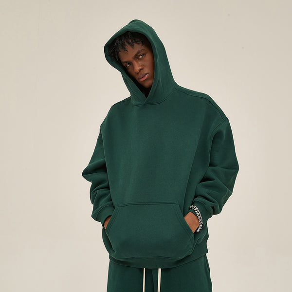 Oversized Plush Lining Plain Hoodie