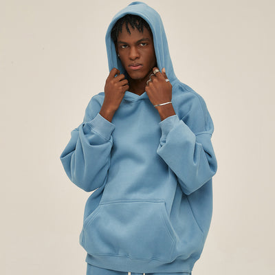 Oversized Plush Lining Plain Hoodie