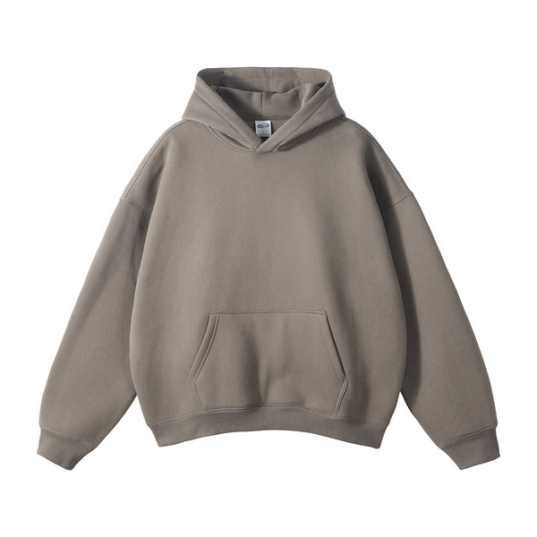 Oversized Plush Lining Plain Hoodie
