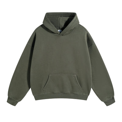 Oversized Plush Lining Plain Hoodie