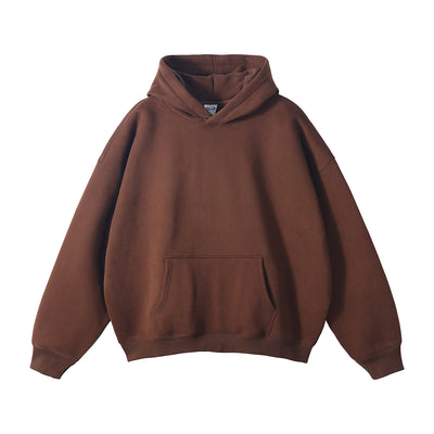 Oversized Plush Lining Plain Hoodie