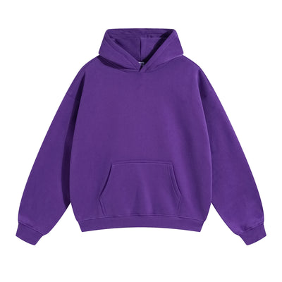 Oversized Plush Lining Plain Hoodie
