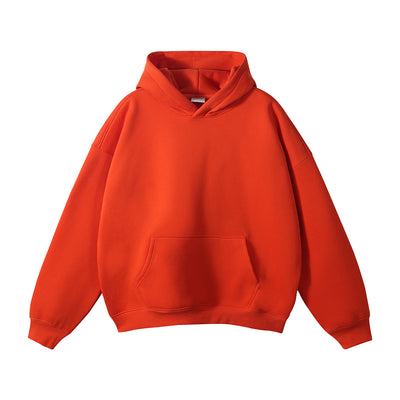 Oversized Plush Lining Plain Hoodie