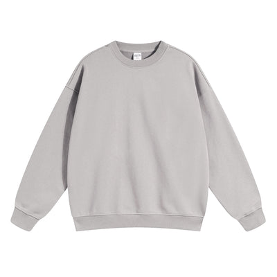 Women's Solid Color French Terry Sweatshirt-INNBLAC