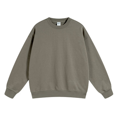 Women's Solid Color French Terry Sweatshirt-INNBLAC