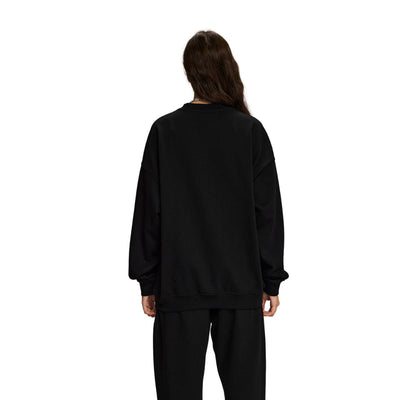 Women's Solid Color French Terry Sweatshirt-INNBLAC