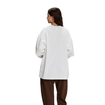 Women's Solid Color Mock Two Piece Sweatshirt-INNBLAC