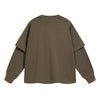 Women's Solid Color Mock Two Piece Sweatshirt-INNBLAC