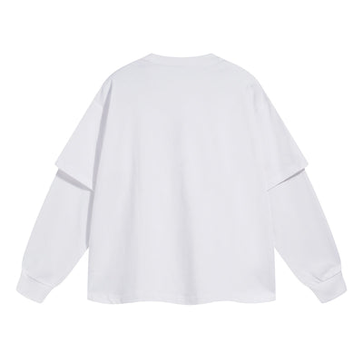 Women's Solid Color Mock Two Piece Sweatshirt-INNBLAC