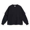 Women's Solid Color Mock Two Piece Sweatshirt-INNBLAC