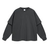 Women's Solid Color Mock Two Piece Sweatshirt-INNBLAC
