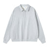 Solid Color Polo Sweatshirt
