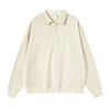 Solid Color Polo Sweatshirt
