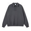 Solid Color Polo Sweatshirt