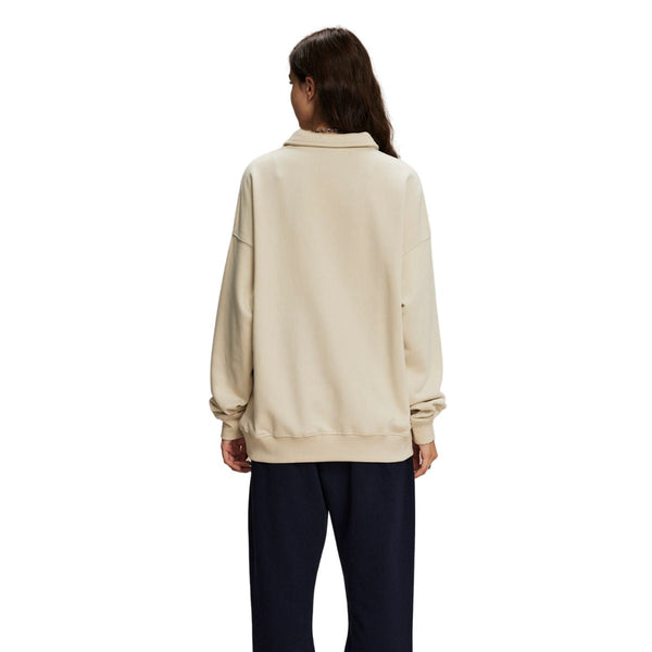 Women's Solid Color Polo Sweatshirt-INNBLAC