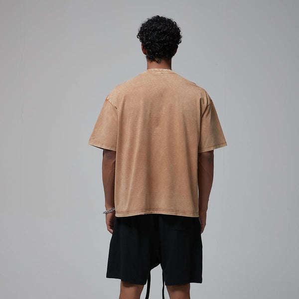 Stone Wash Thick Boxy T Shirt 8oz-INNBLAC