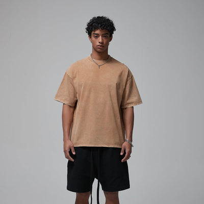 Stone Wash Thick Boxy T Shirt 8oz-INNBLAC