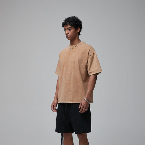 Stone Wash Thick Boxy T Shirt 8oz-INNBLAC