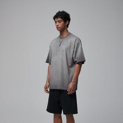 Stone Wash Faded Distressed Tee 7.5oz-INNBLAC