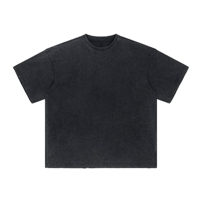 Stone Wash Faded Distressed Tee 7.5oz-INNBLAC
