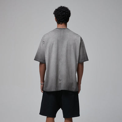 Stone Wash Faded Distressed Tee 7.5oz-INNBLAC