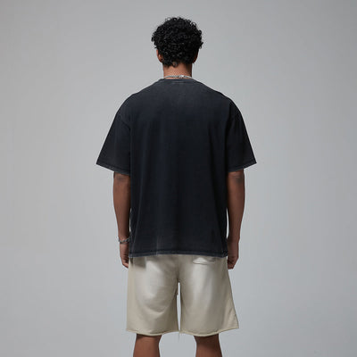 Stone Wash Heavyweight Faded Tee 8oz-INNBLAC