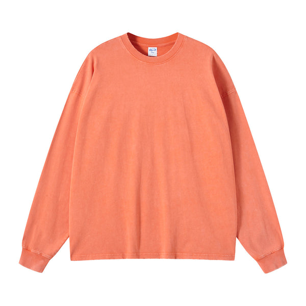 Women's Stone Wash Long Sleeve T Shirt-INNBLAC