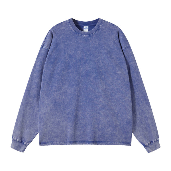 Women's Stone Wash Long Sleeve T Shirt-INNBLAC