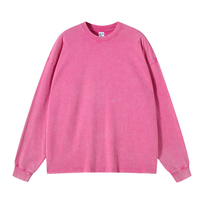 Women's Stone Wash Long Sleeve T Shirt-INNBLAC