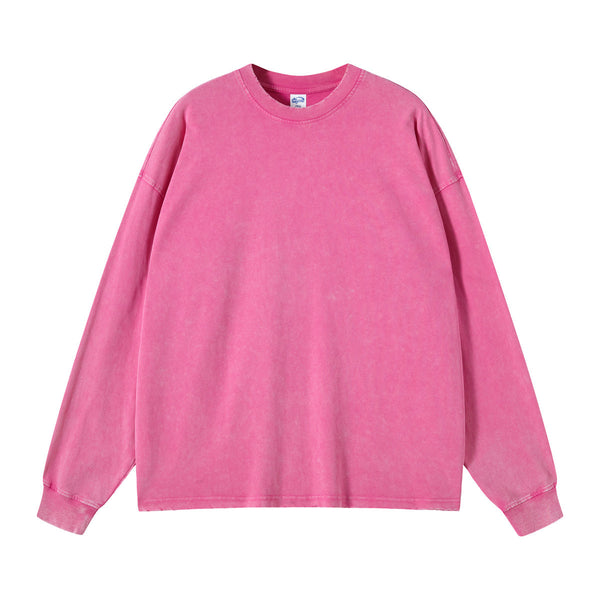 Women's Stone Wash Long Sleeve T Shirt-INNBLAC