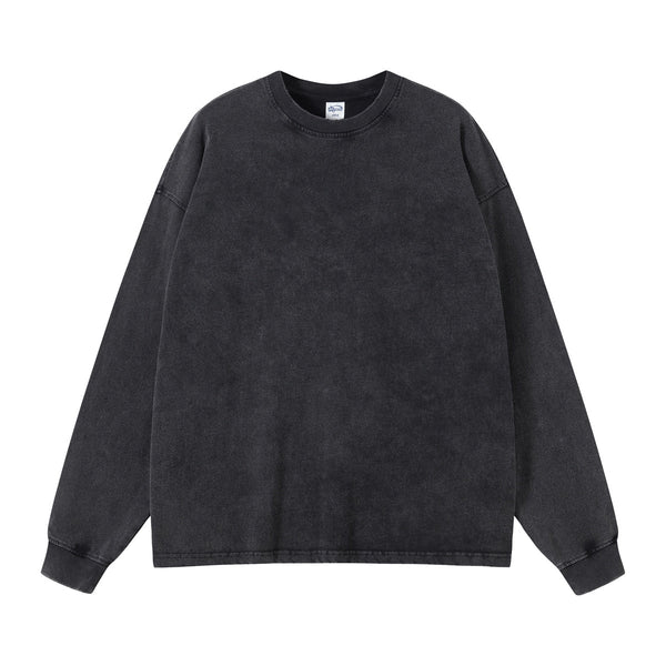 Women's Stone Wash Long Sleeve T Shirt-INNBLAC