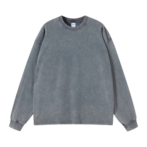 Women's Stone Wash Long Sleeve T Shirt-INNBLAC