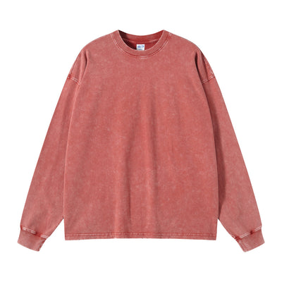 Women's Stone Wash Long Sleeve T Shirt-INNBLAC