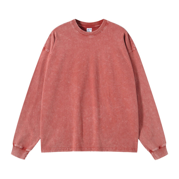 Women's Stone Wash Long Sleeve T Shirt-INNBLAC