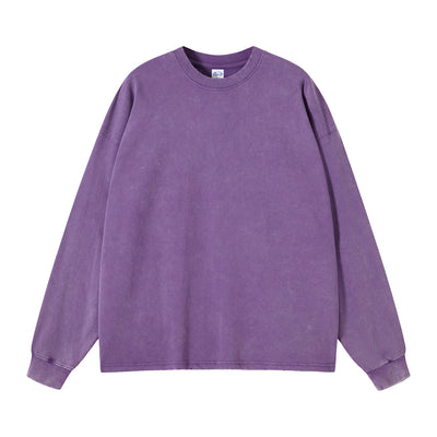Women's Stone Wash Long Sleeve T Shirt-INNBLAC