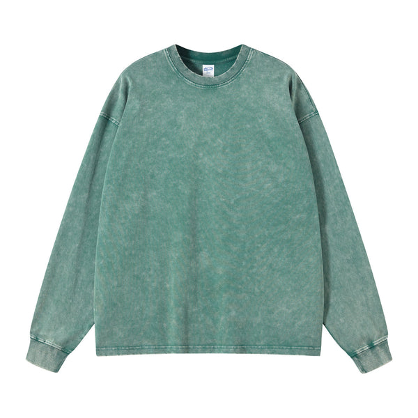 Women's Stone Wash Long Sleeve T Shirt-INNBLAC