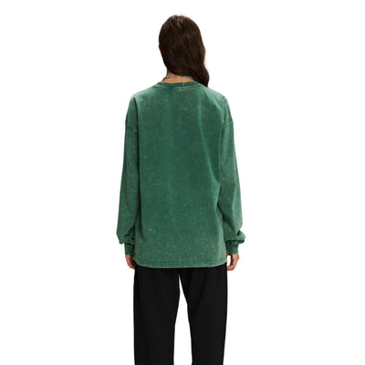 Women's Stone Wash Long Sleeve T Shirt-INNBLAC