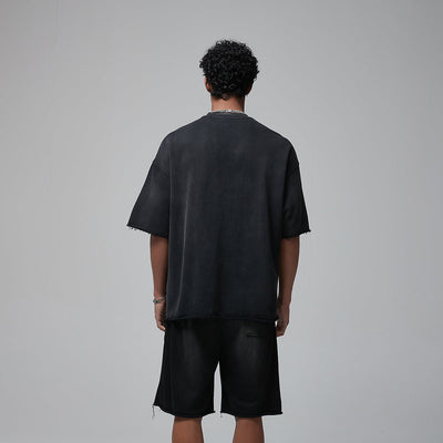 Stone Wash Super Heavyweight T Shirt 10.5oz-INNBLAC