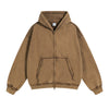 Stone Washed Double Slider Zip Hoodie-INNBLAC
