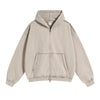 Stone Washed Double Slider Zip Hoodie-INNBLAC