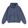 Stone Washed Double Slider Zip Hoodie-INNBLAC