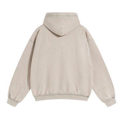 Stone Washed Double Slider Zip Hoodie-INNBLAC