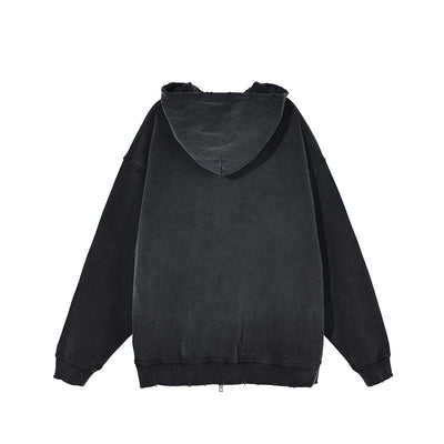 Stone Washed Distressed Hoodie
