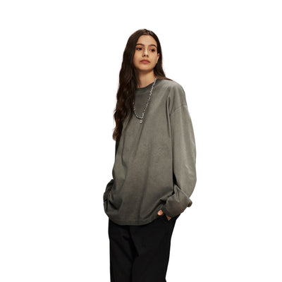 Women's Vintage Wash Distressed Sweatshirt-INNBLAC