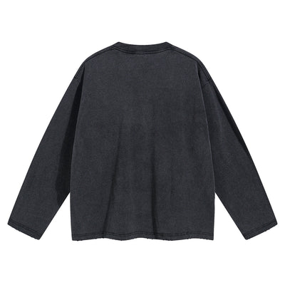 Women's Vintage Wash Distressed Sweatshirt-INNBLAC