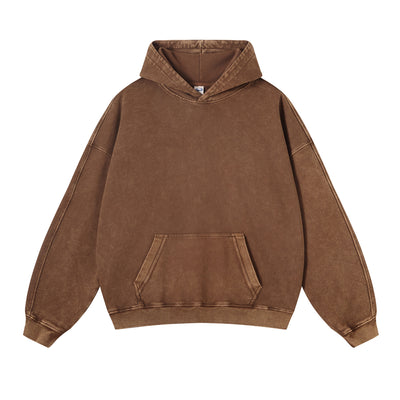 Washed Distressed Thick Hoodie